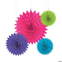 Bright Hanging Tissue Paper Fans