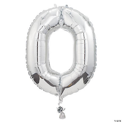 0 Shaped 34 Mylar Number Balloon