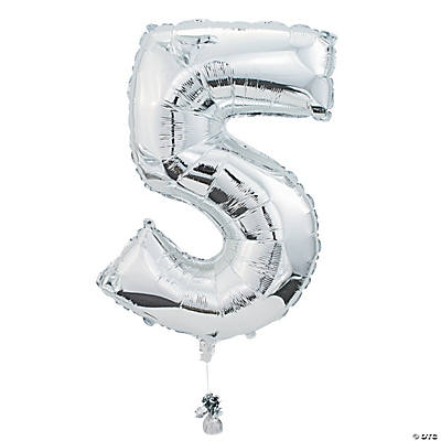 5 Shaped 34 Mylar Number Balloon