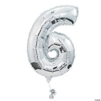 6 Shaped 34 Mylar Number Balloon