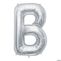 “B” Silver 34 Mylar Letter Balloon