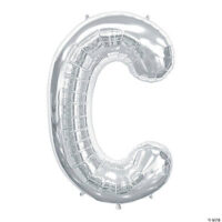 “C” Silver 34 Mylar Letter Balloon