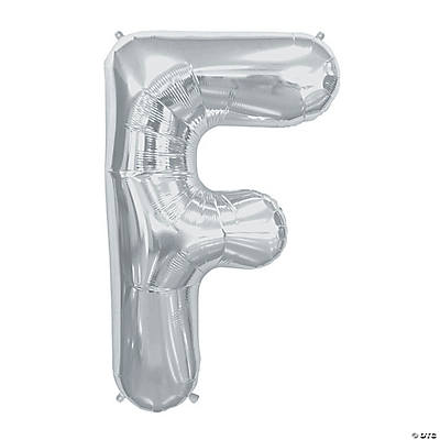 “F” Silver 34 Mylar Letter Balloon