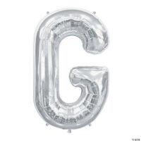 “G” Silver 34 Mylar Letter Balloon