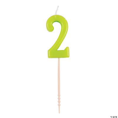 Green Number 2 Candle