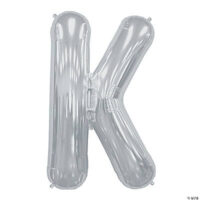 “K” Silver 34 Mylar Letter Balloon