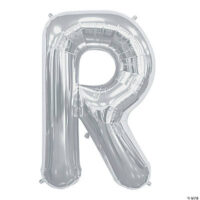 “R” Silver 34 Mylar Letter Balloon