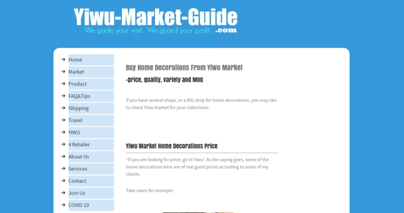 YIwu market guide sourcing agent website