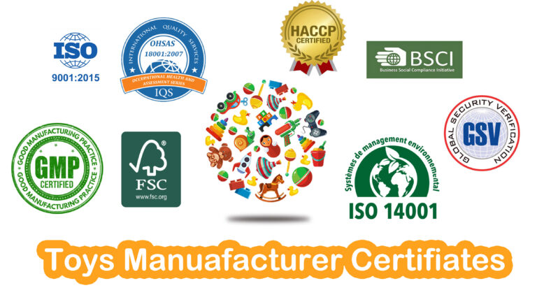 Toys supplier certificates
