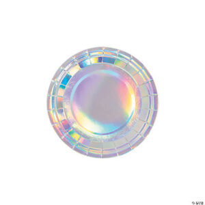 Bulk Bright Confetti Iridescent Paper Dessert Plates