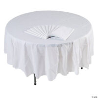 Bulk White Round Plastic Tablecloths