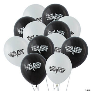 Black & White Checkered Flag 11 Latex Balloons