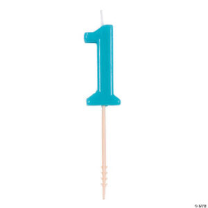 Blue Number 1 Candle