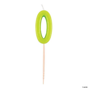 Green Number 0 Candle