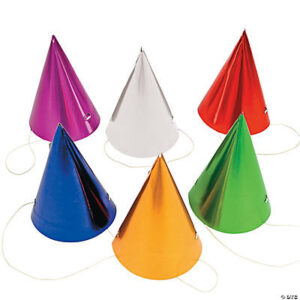 Metallic Cone Hats
