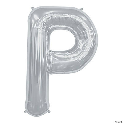 “P” Silver 34 Mylar Letter Balloon
