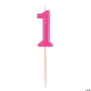 Pink Number 1 Candle