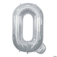 “Q” Silver 34 Mylar Letter Balloon
