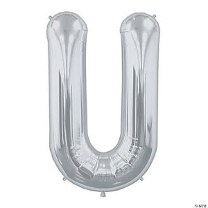“U” Silver Mylar Letter 34 Balloon