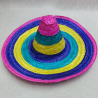 Woven Straw Rainbow Sombrero