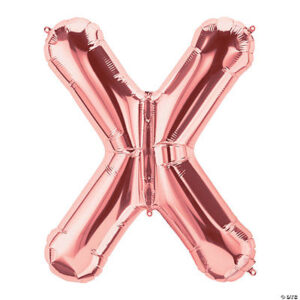 X Rose Gold Letter 34 Mylar Balloon