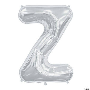 “Z” Silver 34 Mylar Letter Balloon