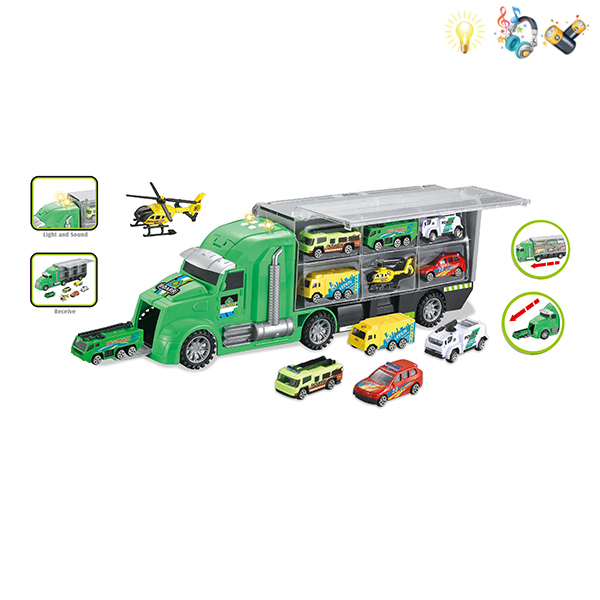 Engineering vehicle set container truck toy3