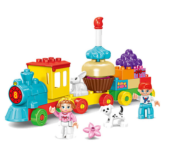 cake train building blocks