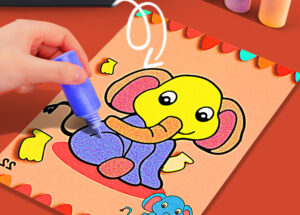 kids sand painting art craft