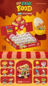 Mini Building Blocks, Building Toy Set For Kids, Mini Surprise Eggs With Toys - Fast Food