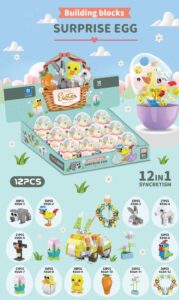 Mini Building Blocks, Building Toy Set For Kids, Mini Surprise Eggs With Toys - Easter Day
