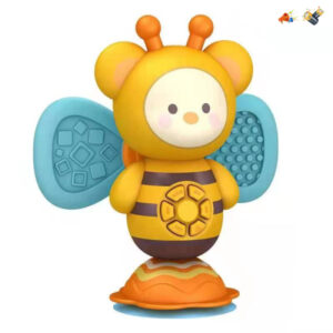 Suction Cup High Chair Toy, Baby Musical Toy Yellow Bee Toy with Music and Lights