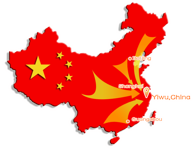 YIwu China map