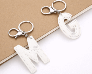 English Letter Leather Keychains