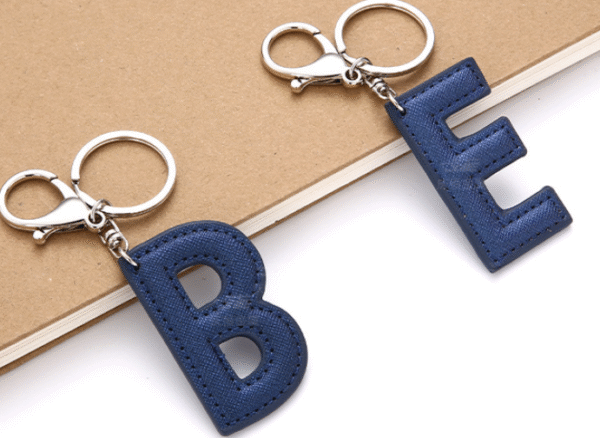 English Letter Leather Keychains