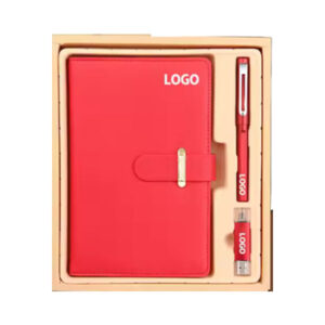 Custom Notebook Pen USB Flash Drive Kraft Gift Sets