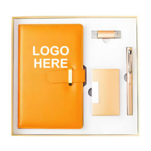Custom Notebook Pen USB Flash Drive Kraft Gift Sets