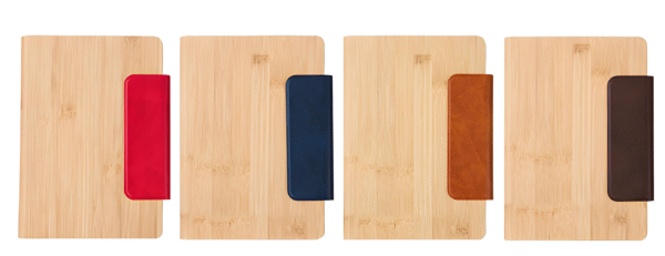 Custom Bamboo Wood Grain Magnetic Buckle Notebook