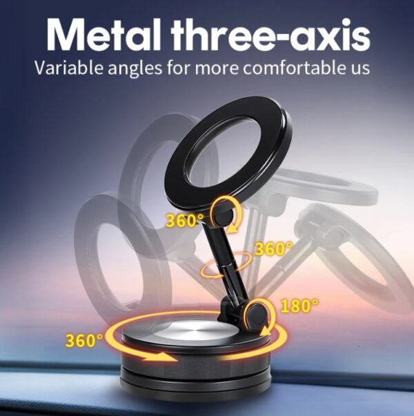 Portable Mini Vacuum Suction Cup 360 Degrees Magnetic Aluminum Alloy Phone Stand