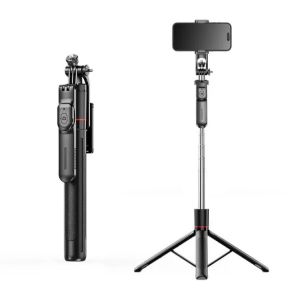 Multifunctional Anti-Shake Stabilizing Selfie Stick Tripod Stand With Removable Phone Clamp