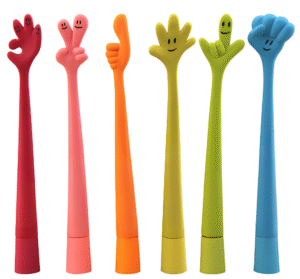 custom cute cartoon curved color gesture pen