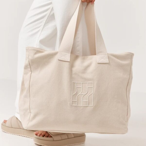 Large Capacity Cotton Fabric Tote Bag With Custom Logo