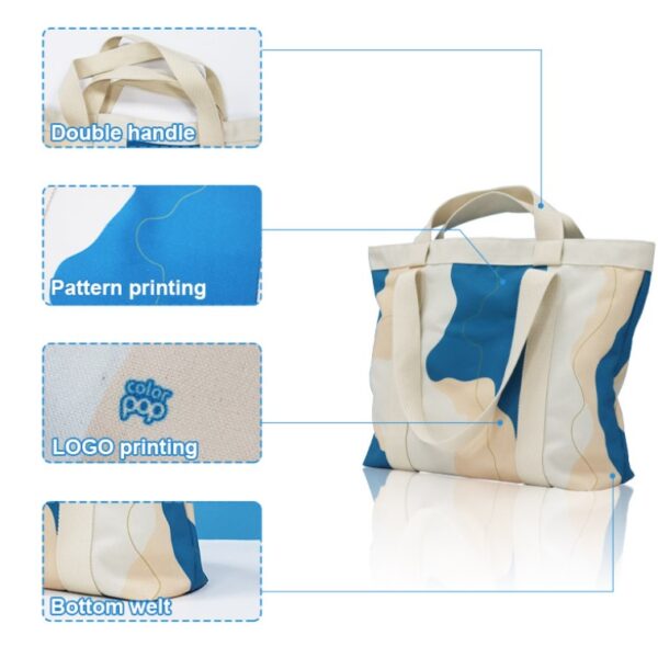Organic Cotton Canvas Grocery Bag Custom Printing Logo
