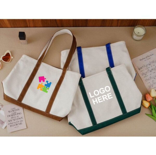 Reusable Shoulder Tote Bags With Zipper and Pockets