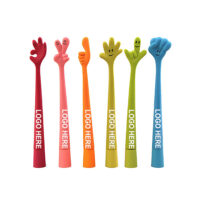 custom cute cartoon curved color gesture pen