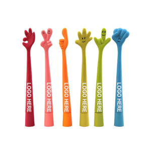 custom cute cartoon curved color gesture pen