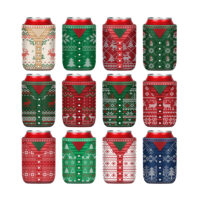 Christmas Neoprene Can Cooler Coolie