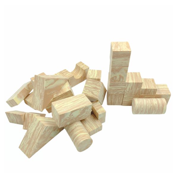 Wood-Grain Foam Blocks